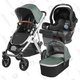 The Uppababy Vista set includes a bassinet and a car seat that work with the stroller, and is designed to handle tough terrain. It’s not very travel-friendly, however.